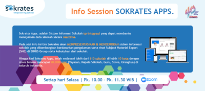 Info Session Sokrates Apps. | Selasa, 24 Agustus 2021